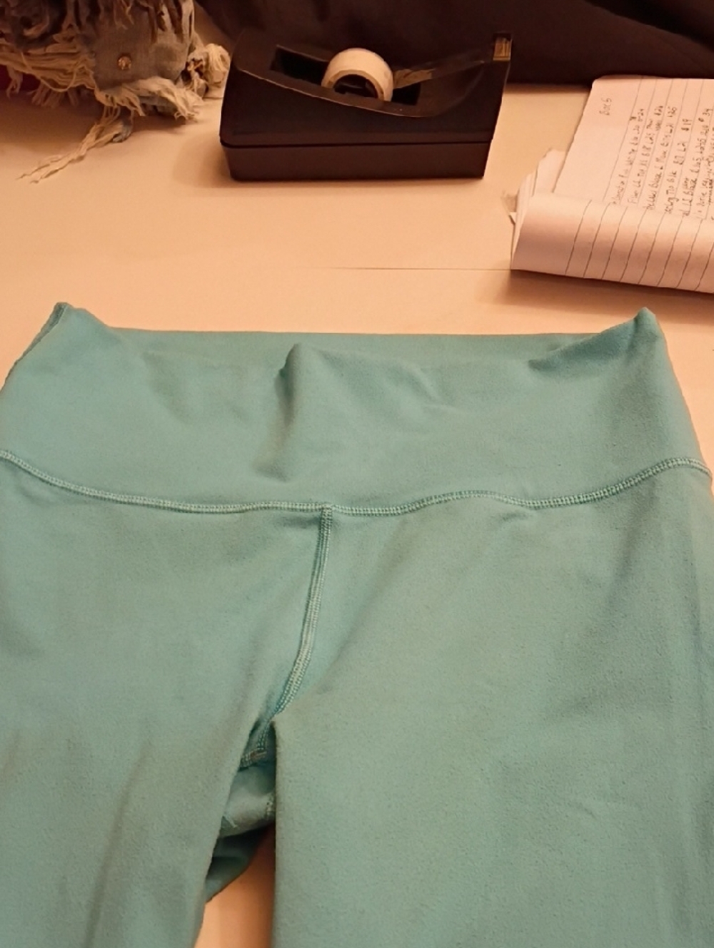 Fabletics Teal Capri-Length Leggings - Picture 3 of 7